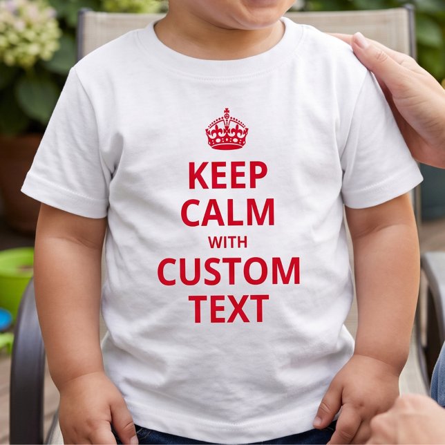 Camiseta Lema Divertido Personalizado | Gráfico Keep Calm (Criador carregado)