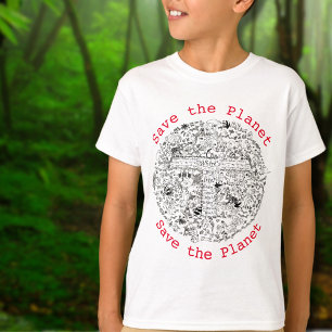 Camiseta Lema do Ativismo Ambiental Salve o Planeta Terra