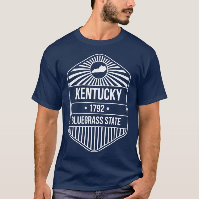 Camiseta Lema do Estado de Kentucky design Estado Bluegrass (Frente)