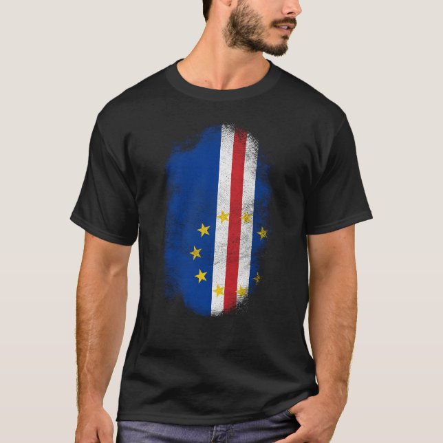 Camiseta Lembrança da bandeira de Cabo Verde - Cabo (Frente)