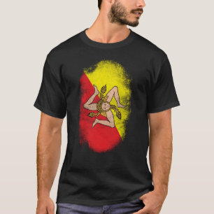 Camiseta Lembrança da bandeira de Sicília - design