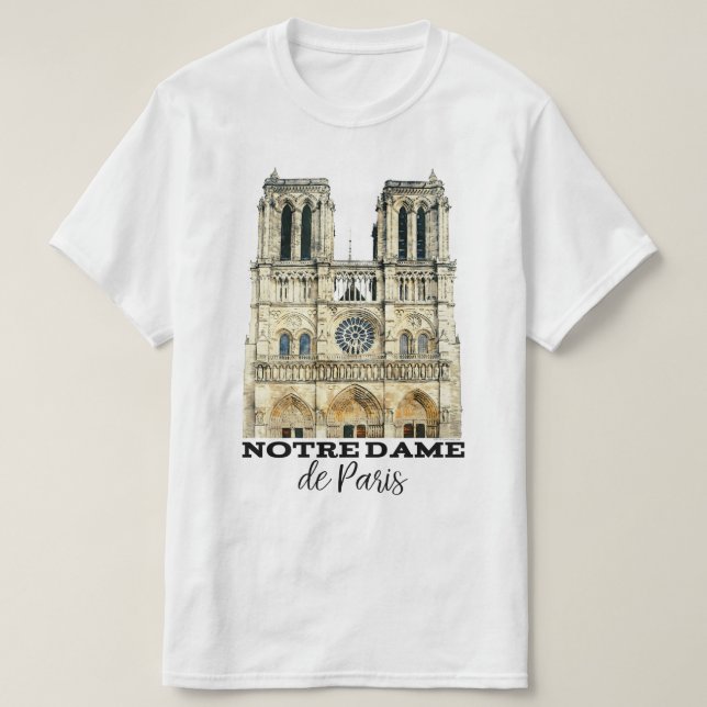 Camiseta Lembrança da catedral de France do Notre-Dame de (Frente do Design)