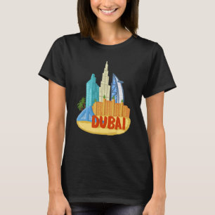 Camiseta Lembrança da cidade de Dubai UAE para homens mulhe