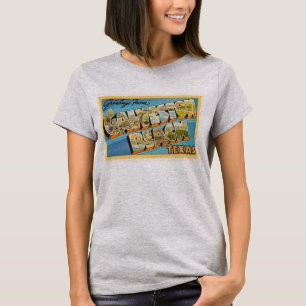 Camiseta Lembrança das viagens vintage de Texas TX da prai