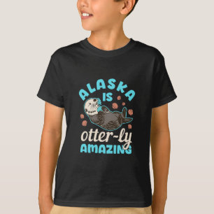 Camiseta Lembrança de Férias da Lontra Marinha do Alasca