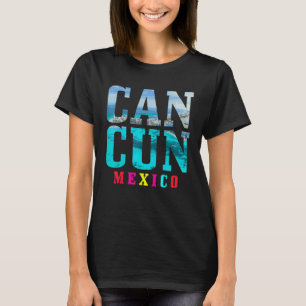 Camiseta Lembrança de Férias de Verão na Praia de Cancun Mé