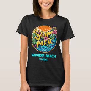 Camiseta Lembrança de Férias de Verão na Praia de Navarra n