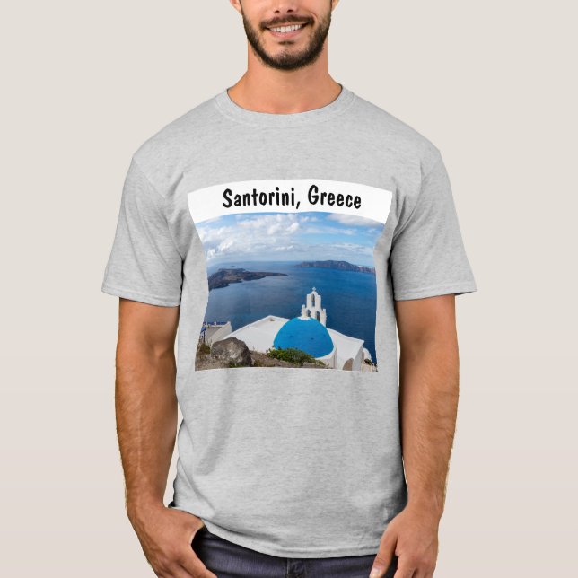 Camiseta Lembrança de Santorini, Grécia (Frente)