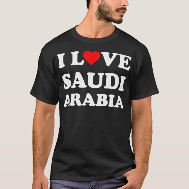 Camiseta Lembrança de Viagem pelo País Eu Amo a Arábia Saud (Frente)