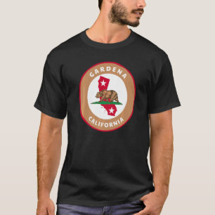 Camiseta Lembrança do Gardena Califórnia Ca Bandeira e Embl