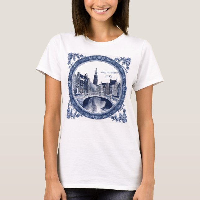 Camiseta Lembrança Elegante de Amsterdã (Frente)