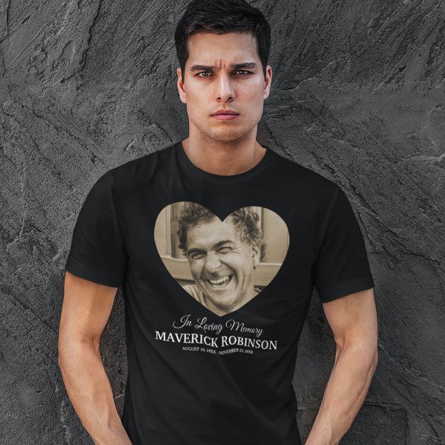 Camiseta Lembrança Memorial de Foto do Coração (Criador carregado)