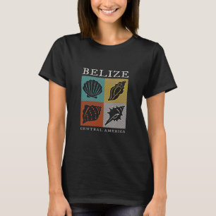 Camiseta Lembrança Retro Belize Concha Marinha Vintage Home