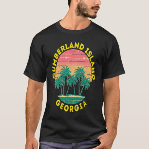 Camiseta Lembrança Retro da Ilha Cumberland Férias Palmeira