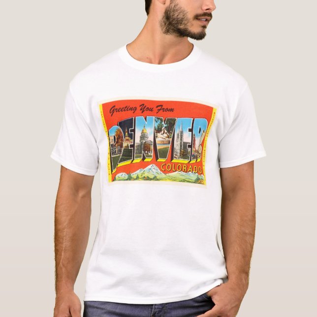 Camiseta Lembrança velha das viagens vintage de Denver (Frente)