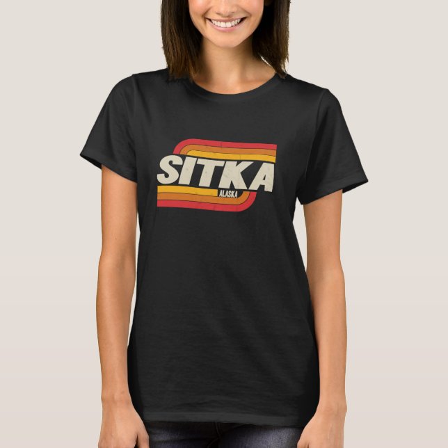 Camiseta Lembrança Vintage de Sitka AK (Frente)