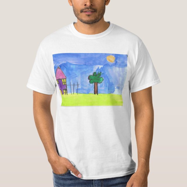 Camiseta Lembranças com trabalhos de arte da sua criança (Frente)