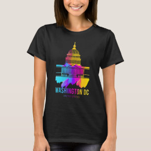 Camiseta Lembranças de aquarela da silhueta de Washington D
