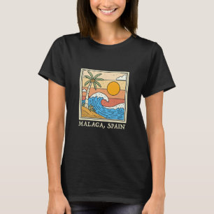 Camiseta Lembranças de Málaga Espanha Viagem Férias Homens