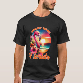 Camiseta Lembranças do Flamingo da Flórida Modo de Férias d