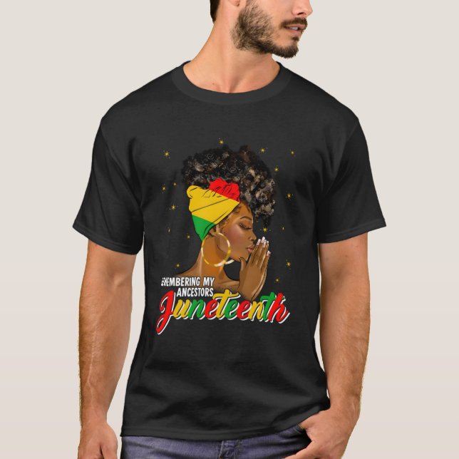 Camiseta Lembrando Meus Ancestrais Junth Black (Frente)