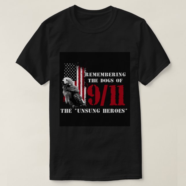 Camiseta Lembrando os Cães dos Cães de Emergência 911-911 (Frente do Design)