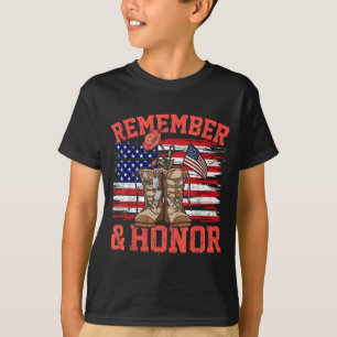 Camiseta Lembrar e Honrar a Bandeira da Papoula Vermelha do