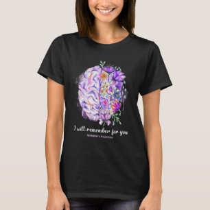 Camiseta Lembrar-me-ei de ti, para o cérebro Alzheimer