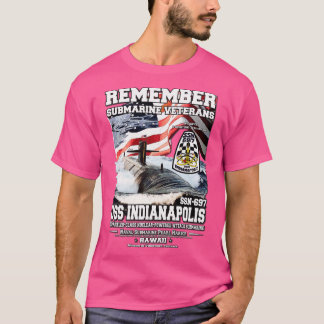 Camiseta Lembre-se da USS Indianapolis SSN697 Submarino vet