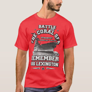 Camiseta LEMBRE-SE da USS Lexington CV2 Batalha do mar de C