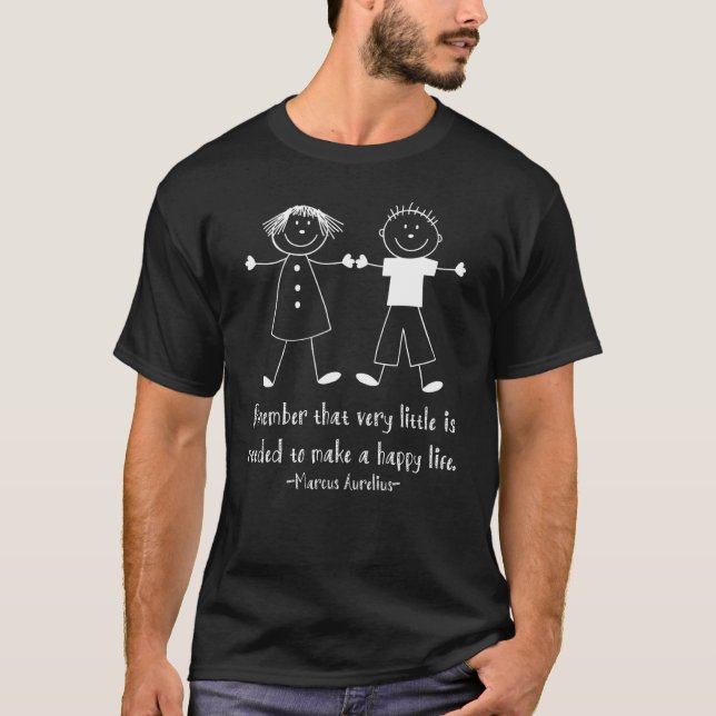 Camiseta Lembre-se da vida feliz Marcus Aurelius Citação es (Frente)