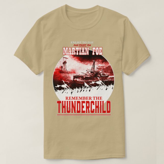 Camiseta Lembre-se de HMS Thunderchild inspirado pela Guerr (Frente do Design)