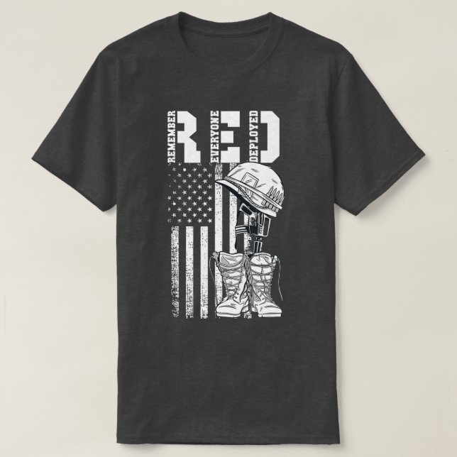 Camiseta Lembre-se de todos os veteranos implantados na RED (Frente do Design)