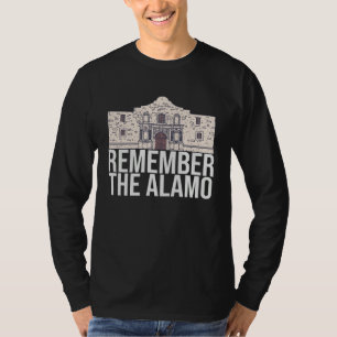 Camiseta Lembre-se do Alamo Texto Missão de San Antonio Lib