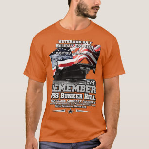 Camiseta LEMBRE-SE do CV17 Bunker Hill dos EUA