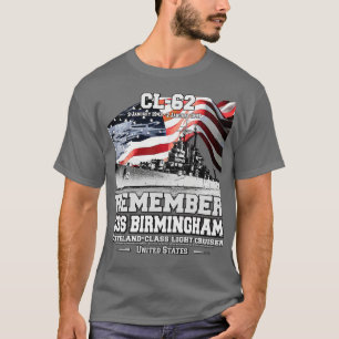Camiseta LEMBRE-SE DOS USS Birmingham CL62 Cruiser marinho 