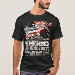 Camiseta LEMBRE-SE DOS USS Vincennes CA44, cruzador de Mari