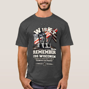 Camiseta LEMBRE-SE DOS USS Wisconsin B64 Veteranos do Batal