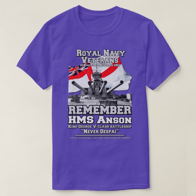 Camiseta LEMBREM-SE DE HMS ANSON British Battleship (Frente do Design)