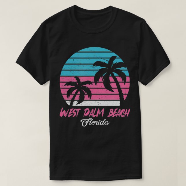 Camiseta Lembrete de Souvenir Florida em Palm Beach (Frente do Design)