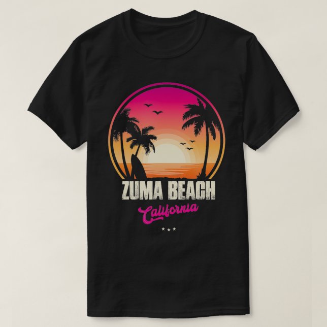 Camiseta Lembrete de Zuma Beach Souvenir California 1 (Frente do Design)