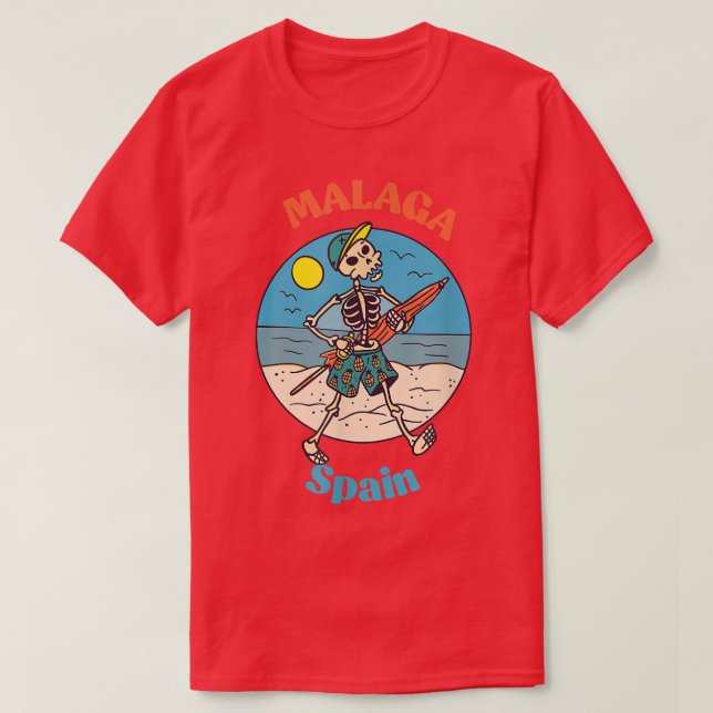 Camiseta Lembrete do Esqueleto de Espanha da Málaga  (Frente do Design)