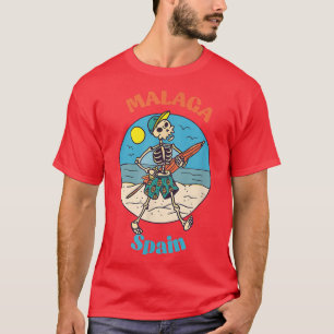 Camiseta Lembrete do Esqueleto de Espanha da Málaga 