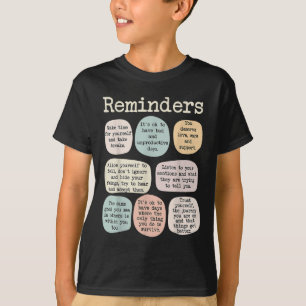 Camiseta Lembretes Psicologia Conscientização da Saúde Ment