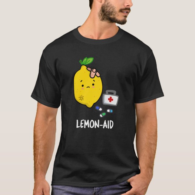 Camiseta Lemon-aid Funny First Aid Lemon Pun Dark BG (Frente)