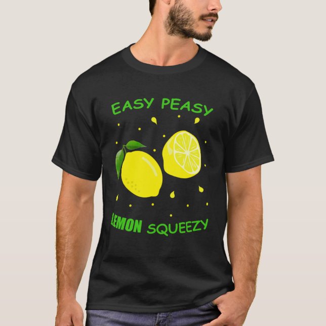 CAMISETA LEMON FÁCIL E FÁCIL DE PEASY SQUEEZZY DIVERTIDO LE (Frente)