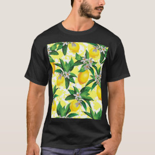 Camiseta Lemon Fantasy: Padrão Floral Criativo