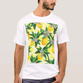 Camiseta Lemon Fantasy: Padrão Floral Criativo