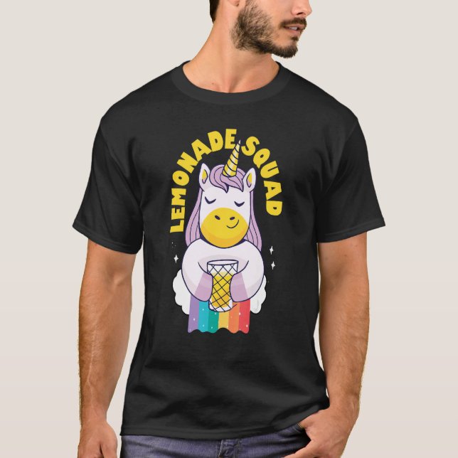 Camiseta Lemonade Stand Squad Entrepreneur Kids Unicorn (Frente)