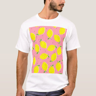 Camiseta Lêmons caóticos cor-de-rosa Polka: Padrão Citrus